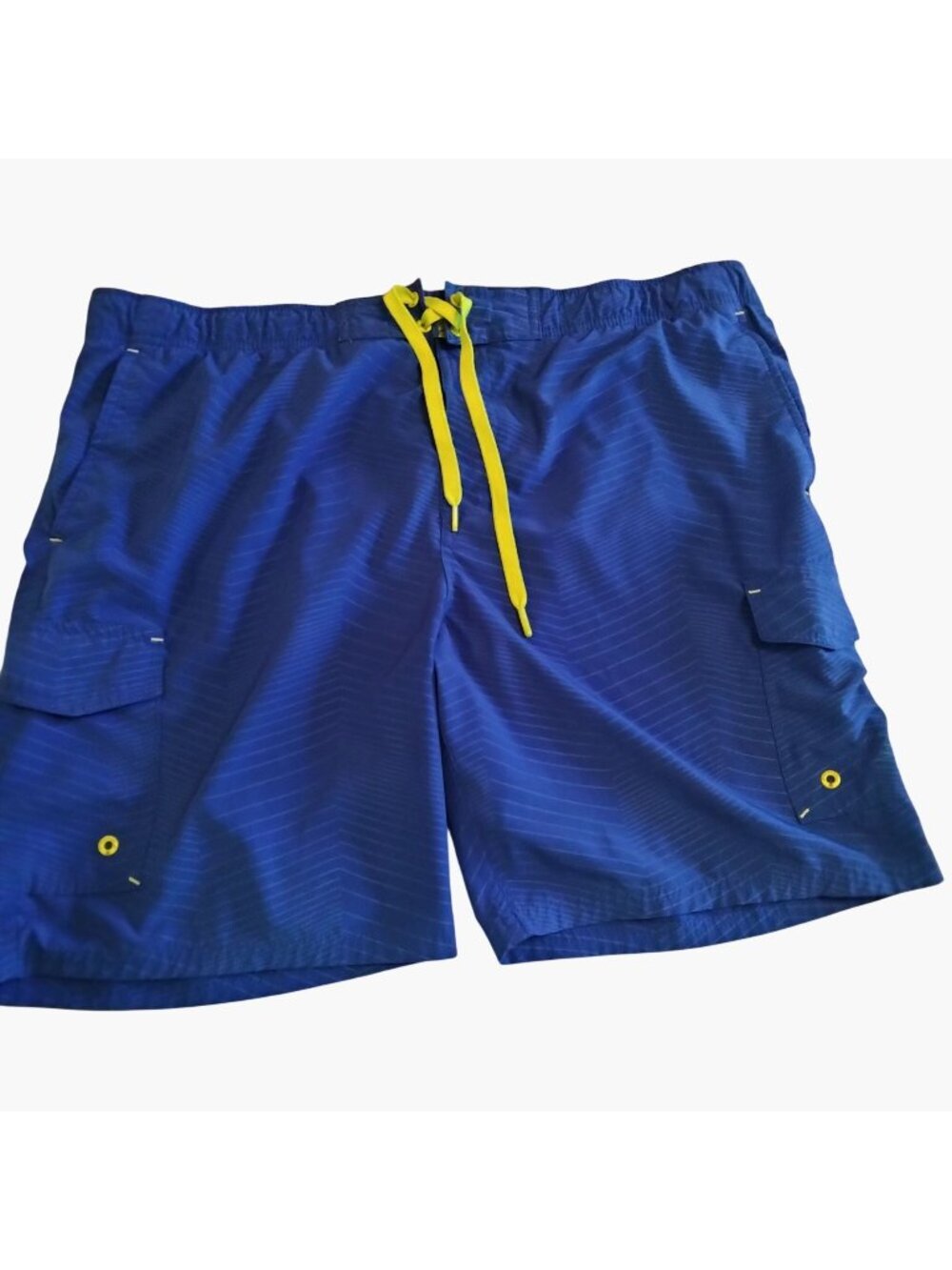ZeroXposur Mens Swim Trunks Shorts Size XL Blue Yellow Drawstring Elastic Waist